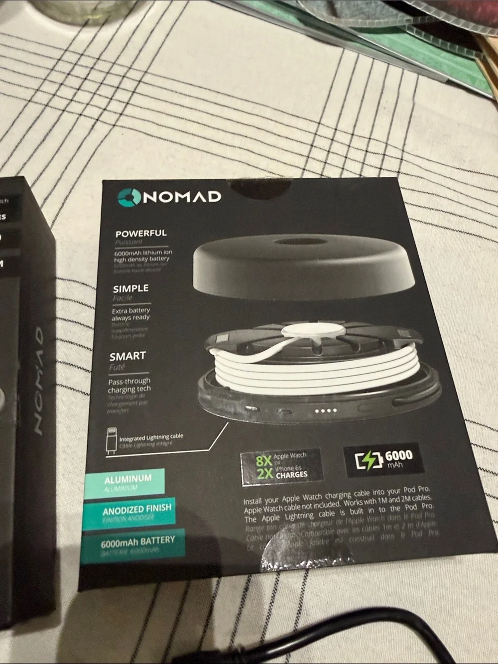 Nomad Pod Pro Wireless Charging Puck in Silver Gray